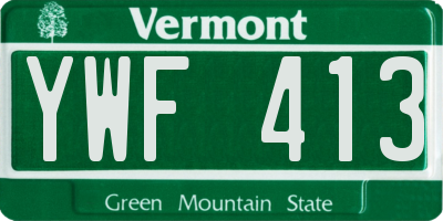 VT license plate YWF413