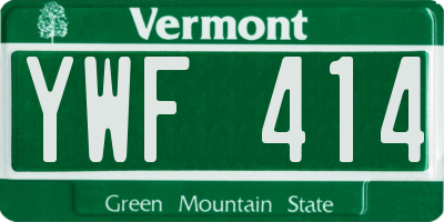 VT license plate YWF414