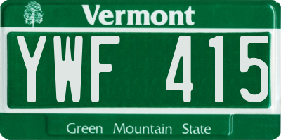 VT license plate YWF415