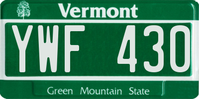 VT license plate YWF430