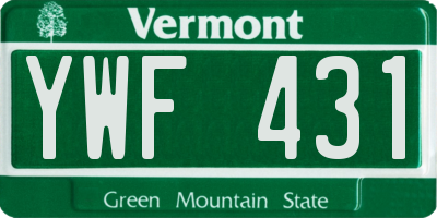 VT license plate YWF431