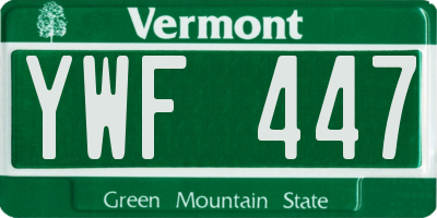 VT license plate YWF447
