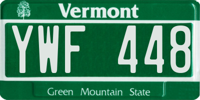 VT license plate YWF448