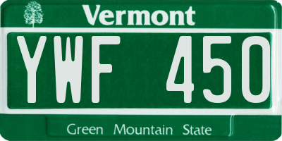 VT license plate YWF450