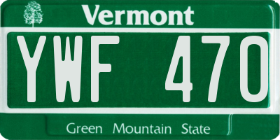 VT license plate YWF470