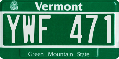 VT license plate YWF471