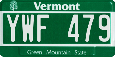 VT license plate YWF479