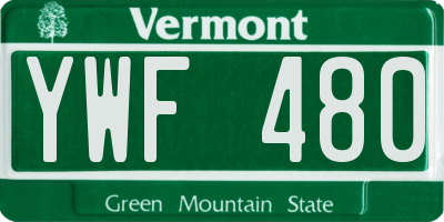 VT license plate YWF480