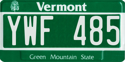 VT license plate YWF485