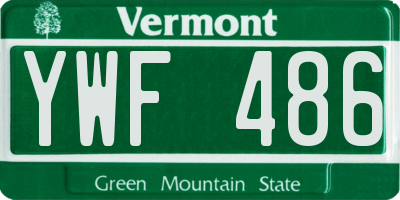 VT license plate YWF486