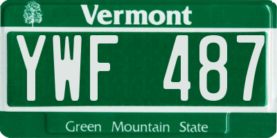 VT license plate YWF487