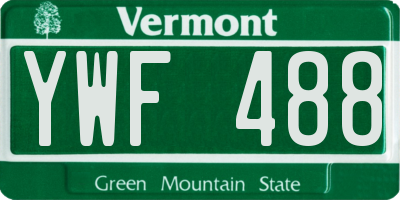VT license plate YWF488
