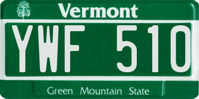 VT license plate YWF510