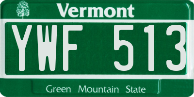 VT license plate YWF513