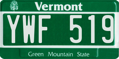 VT license plate YWF519