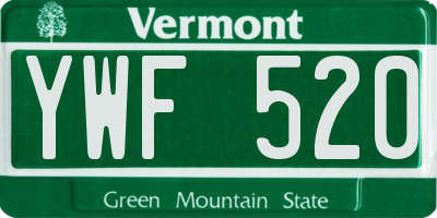 VT license plate YWF520