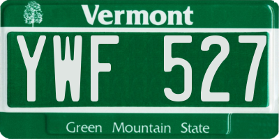 VT license plate YWF527