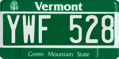 VT license plate YWF528