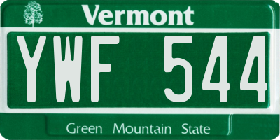 VT license plate YWF544