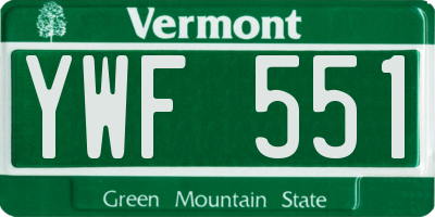 VT license plate YWF551