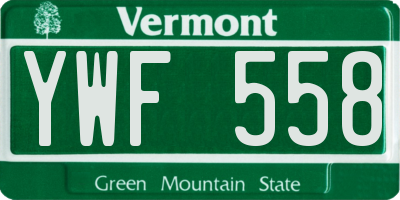 VT license plate YWF558