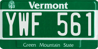 VT license plate YWF561