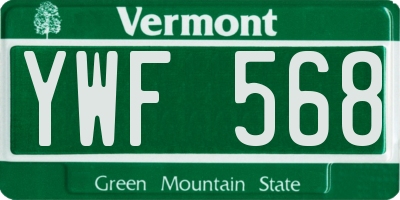VT license plate YWF568
