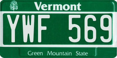 VT license plate YWF569