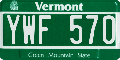 VT license plate YWF570