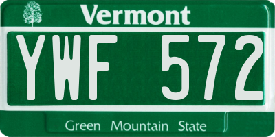 VT license plate YWF572