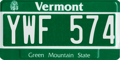 VT license plate YWF574