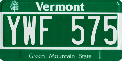 VT license plate YWF575