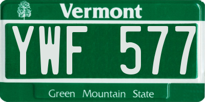 VT license plate YWF577