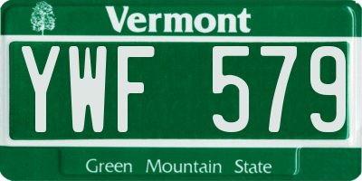 VT license plate YWF579