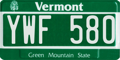 VT license plate YWF580
