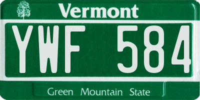 VT license plate YWF584