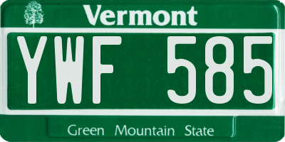 VT license plate YWF585