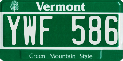 VT license plate YWF586