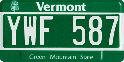VT license plate YWF587