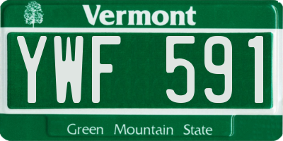 VT license plate YWF591