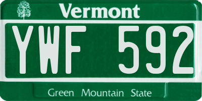 VT license plate YWF592