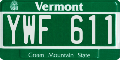 VT license plate YWF611