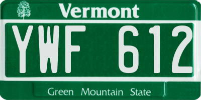 VT license plate YWF612