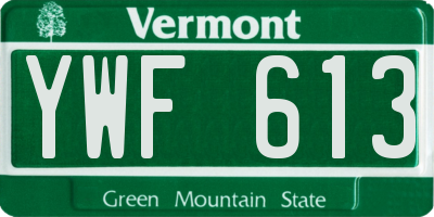 VT license plate YWF613