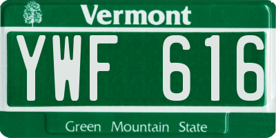 VT license plate YWF616