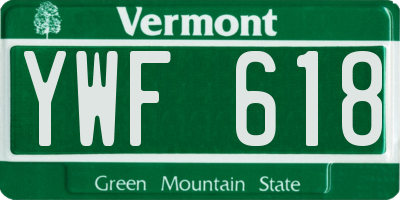 VT license plate YWF618