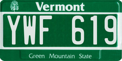 VT license plate YWF619