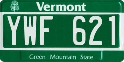 VT license plate YWF621