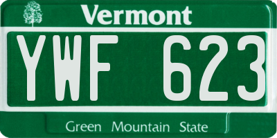 VT license plate YWF623