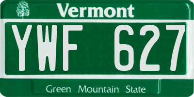 VT license plate YWF627